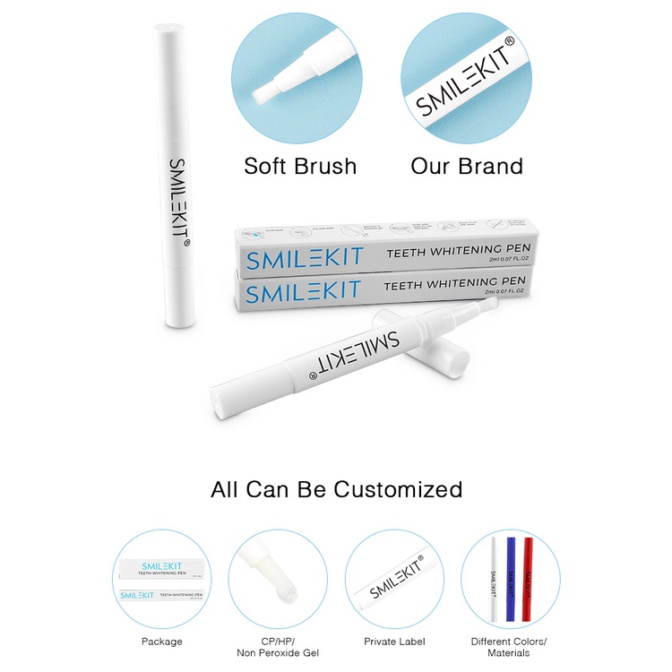 Bút tẩy trắng răng - Bút làm trắng răng dạng gel Teeth Whitening Pen Smilekit 2ml