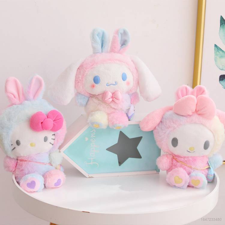SANRIO Búp Bê Nhồi Bông Hình Cinnamoroll / My Melody Hello Kitty / Thỏ / Đồ Chơi Dành Cho Trẻ Em 8