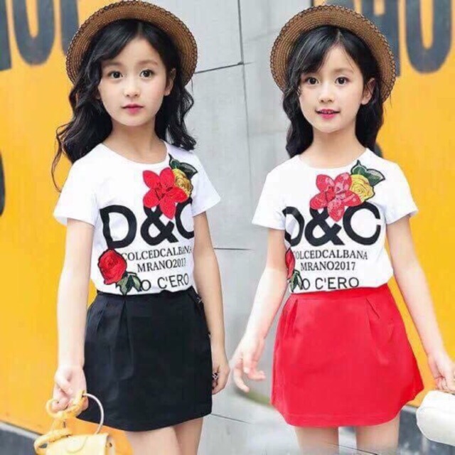 Bộ váy D&amp;C cotton 4c bé gái ( ảnh thật shop chụp)