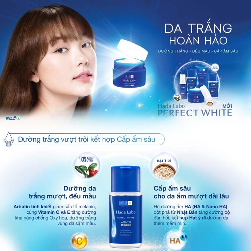 Dung dịch dưỡng trắng vượt trội Hada labo Perfect White Arbutin Lotion 100ml