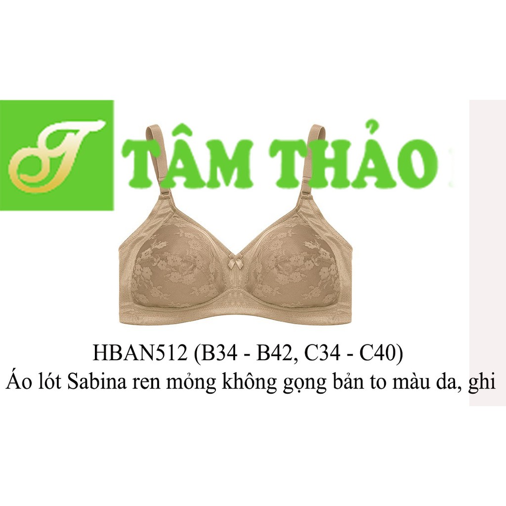 HBAN512 - Áo lót cao cấp Sabina ren mỏng không gọng bản to