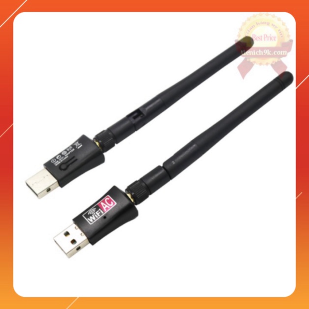 [Hàng xịn] USB thu phát sóng wifi băng tần kép 5Ghz 600Mbps 3.0 RTL8812CU Có Râu