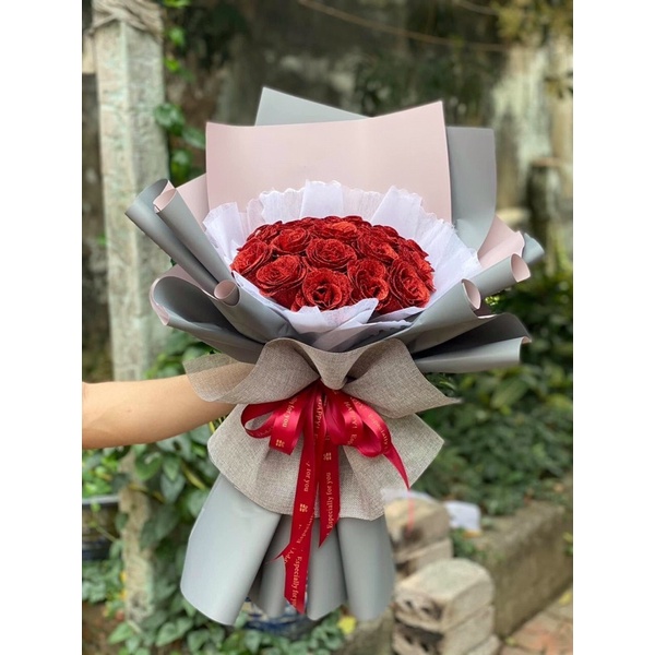 Hoa sinh nhật,valentine, 8/3 -20/10. Bó hoa nhũ 12 bông cao cấp, shop có nhiều màu