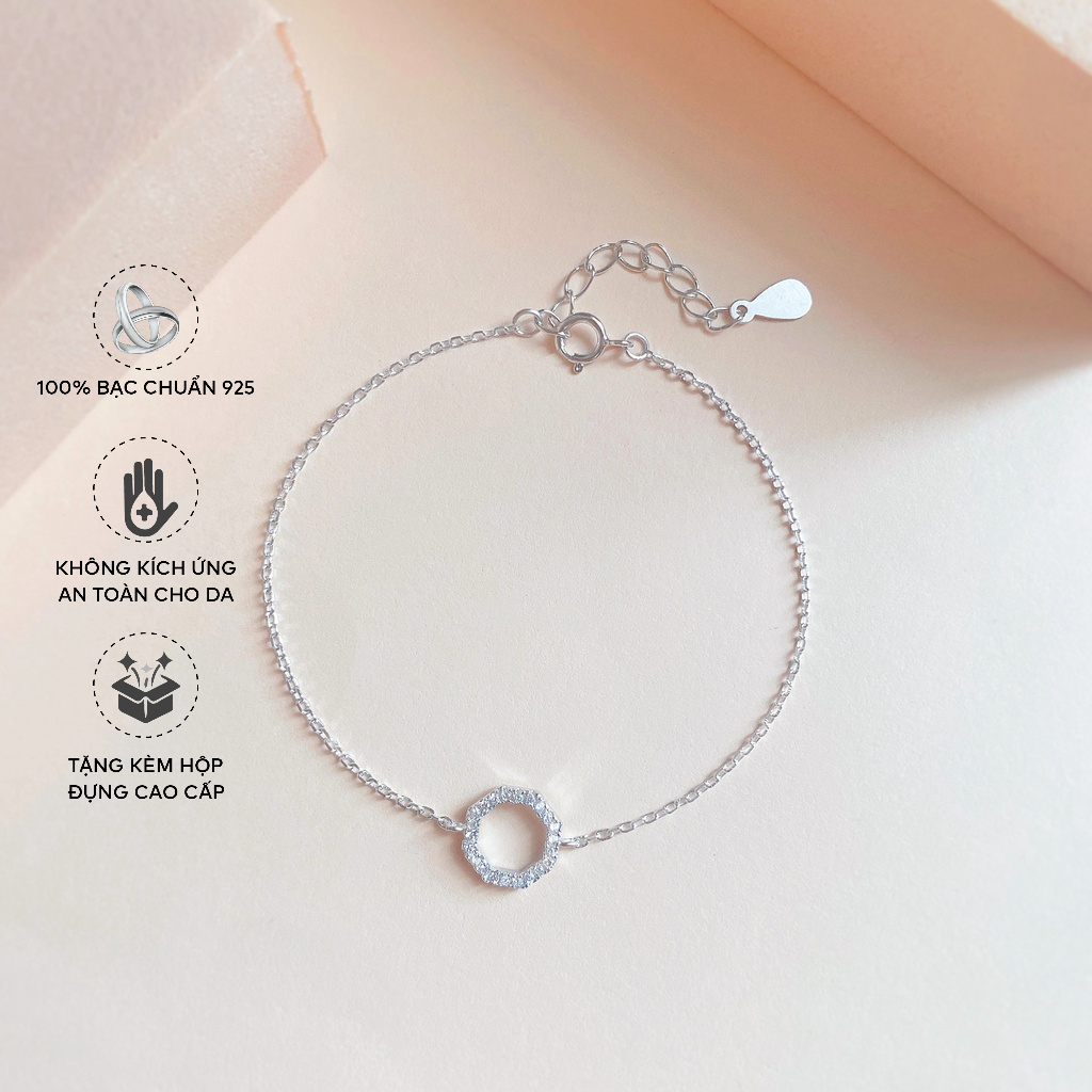 Lắc Tay Bạc Blue Peach Circle LT507