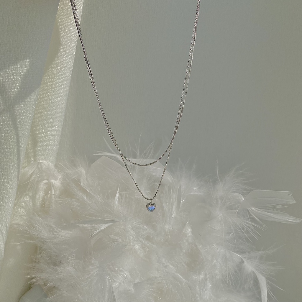 Dây chuyền mặt trái tim màu hologram set dây liền N124 Choker Club