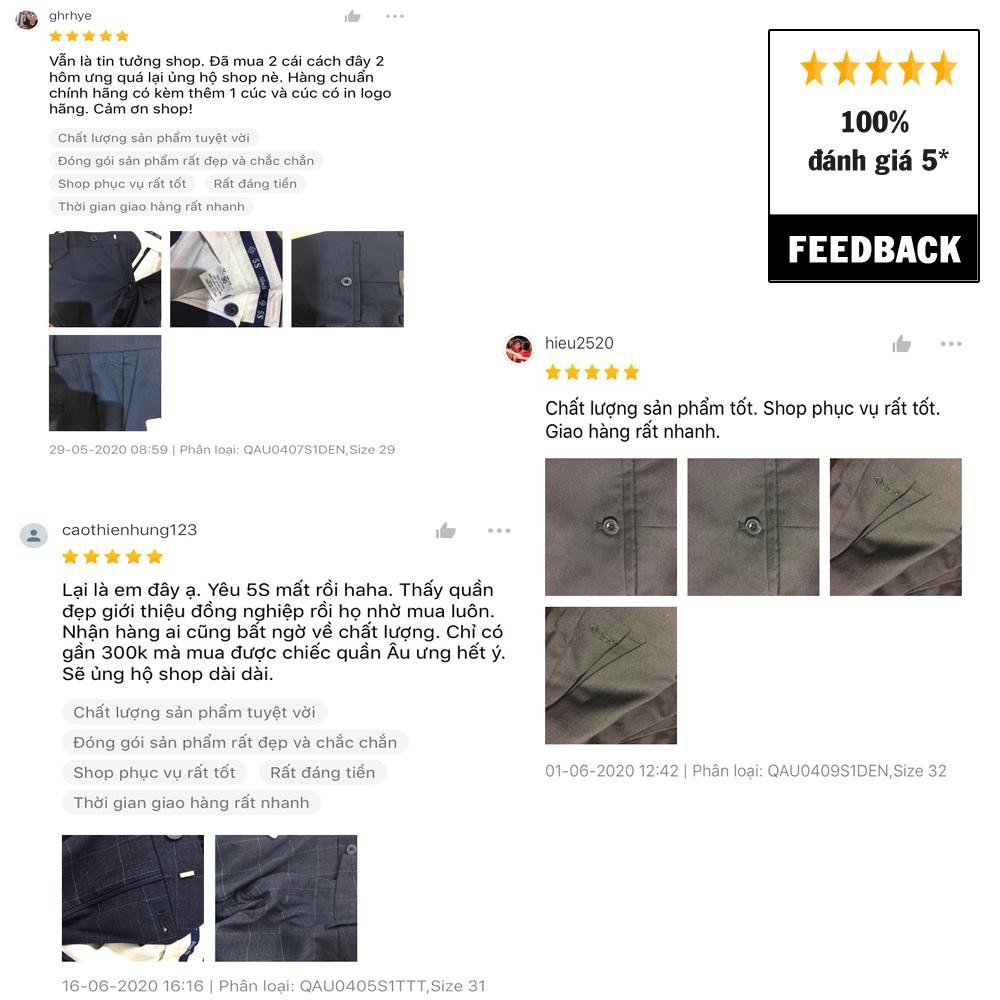 Quần Tây Nam 5S Họa Tiết Kẻ Caro Trắng Màu Tím Than Tối, Dáng Ôm Vừa, Ít Nhăn, Thoáng Mát, Co Giãn Nhẹ (QAU0405S1TTT) | BigBuy360 - bigbuy360.vn