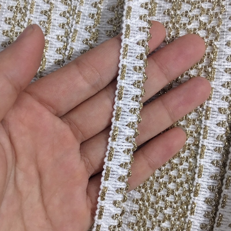10m REN KIM TUYẾN PHỐI ÁO NỈ BẢN 1.5CM 3m 18k