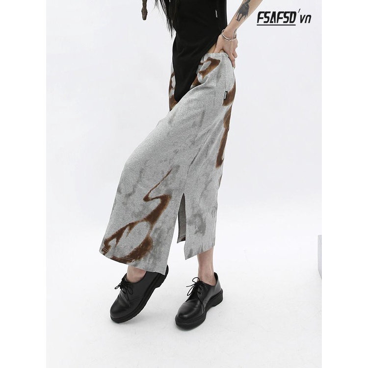 Chân Váy Chữ a Lưng Cao Xẻ Tà In Họa Tiết Xinh Xắn Dành Cho Nữ