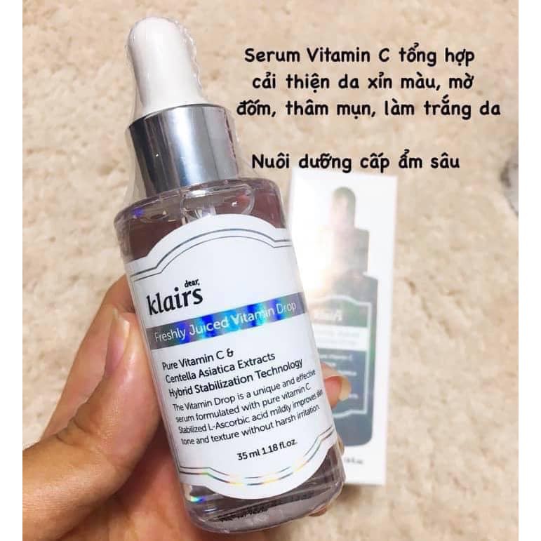 Tinh Chất Vitamin C Giúp Mờ Thâm Nám, Trắng Sáng Dành Dear, Klairs Freshly Juiced Vitamin Drop 35ml