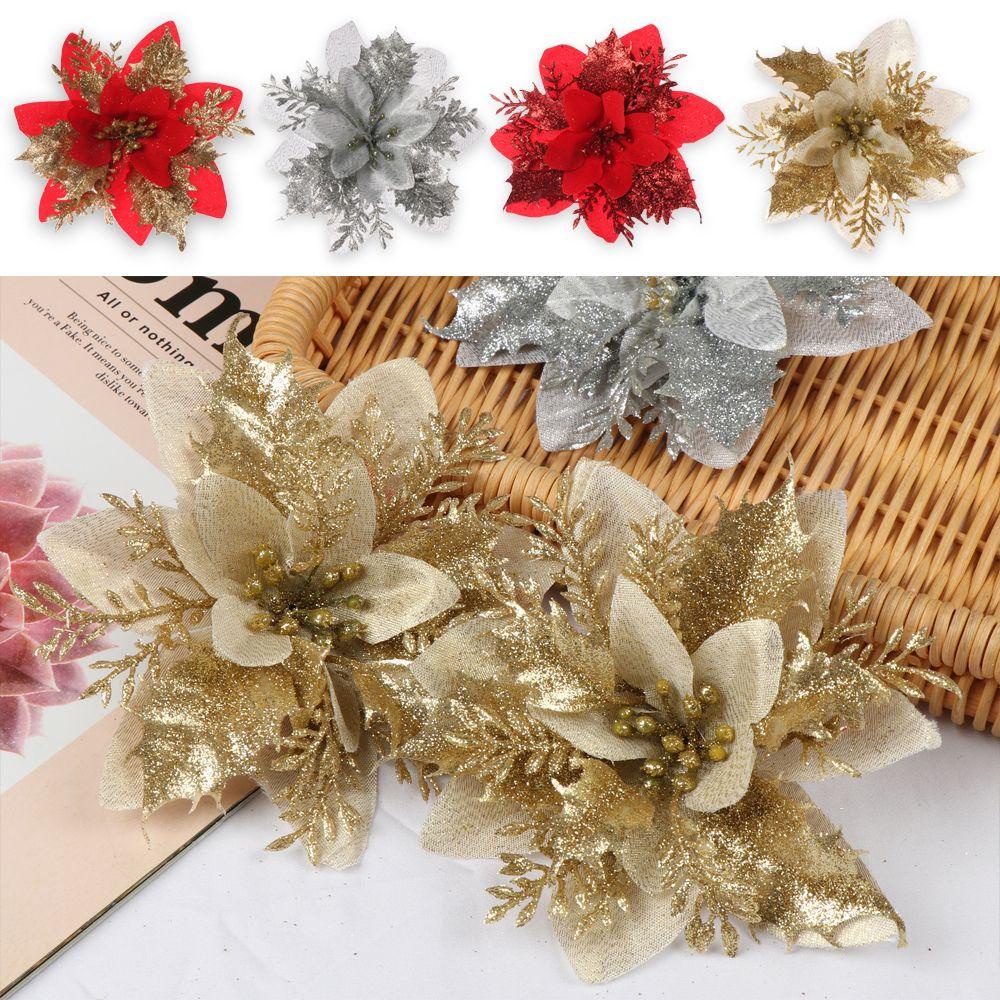 KUNHEV Set 5 Bông Hoa Mẫu Đơn Nhân Tạo 14cm Trang Trí Tiệc Cưới / Giáng Sinh