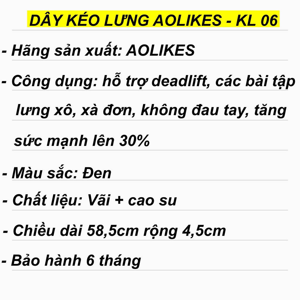Dây kéo lưng tập gym AOLIKES, dây trợ lực kéo xà đơn, deadlift lưng xô tại nhà - Bự Fitness