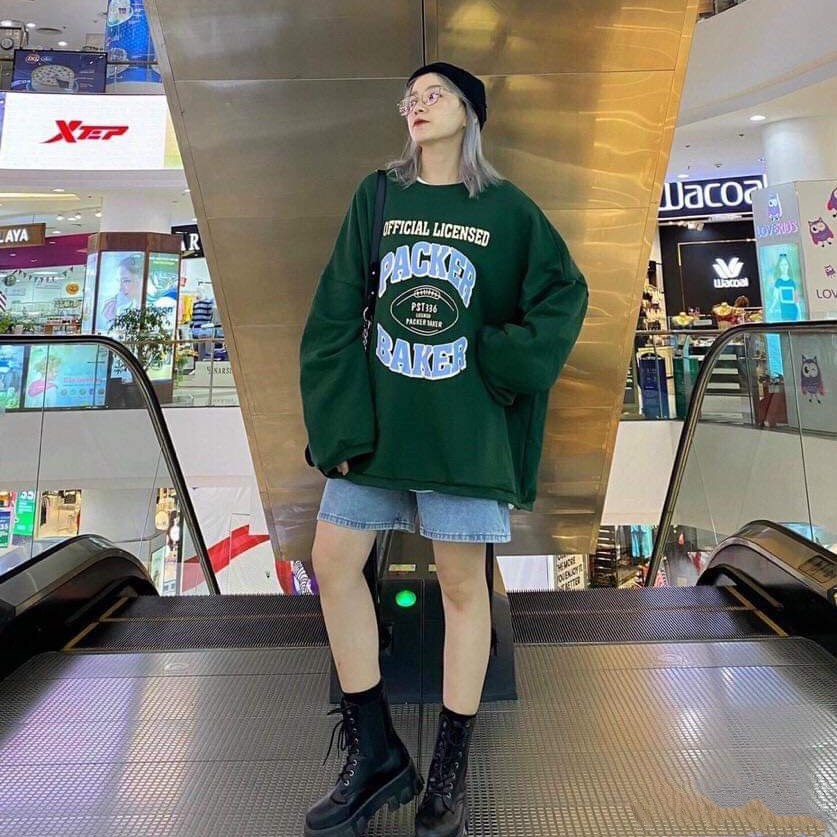 Áo Nỉ Baker Dáng Rộng ❤ Áo Sweter Tay Dài Unisex