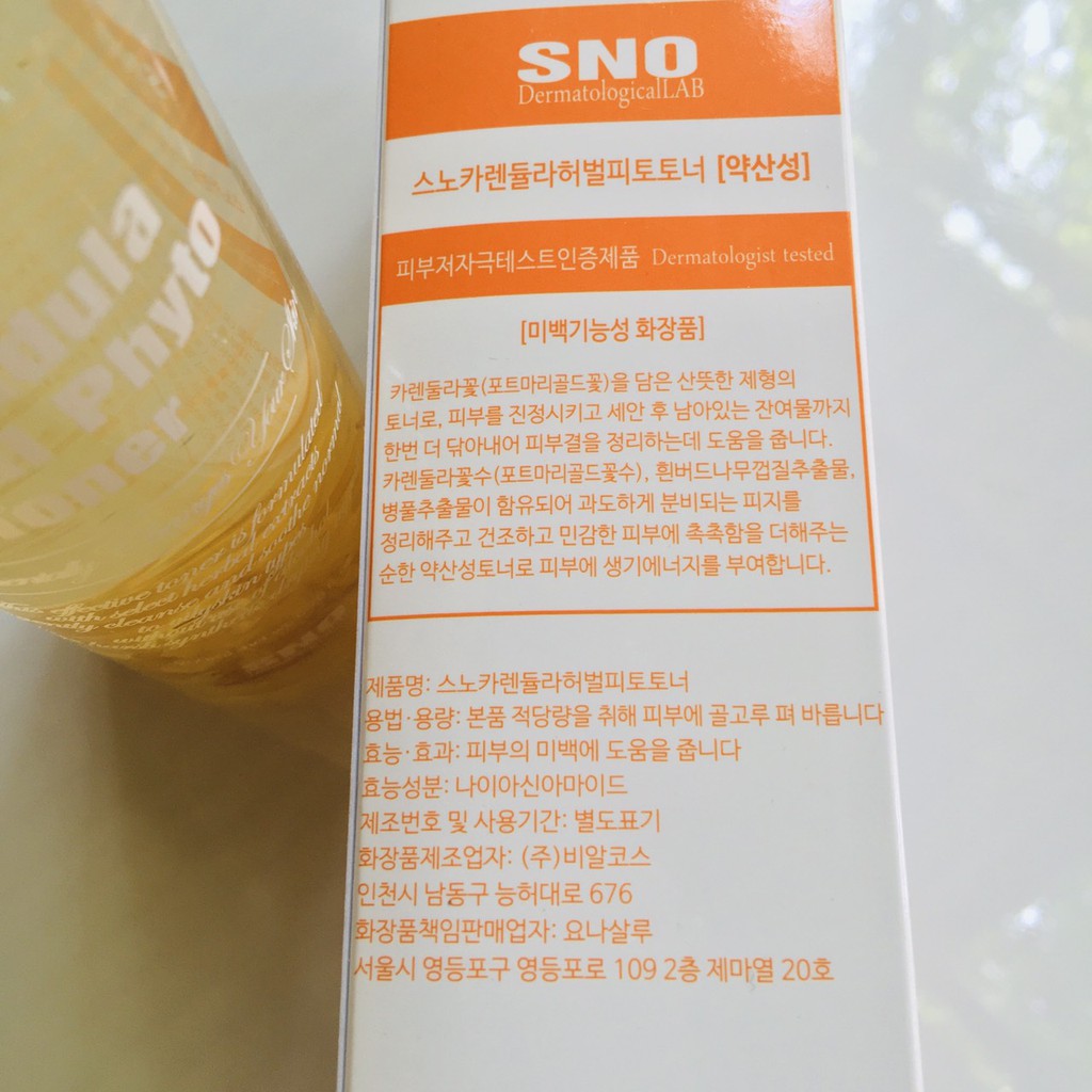 Nước hoa cúc SNO Calendula Herbal Phyto Toner 200ml Hàn Quốc