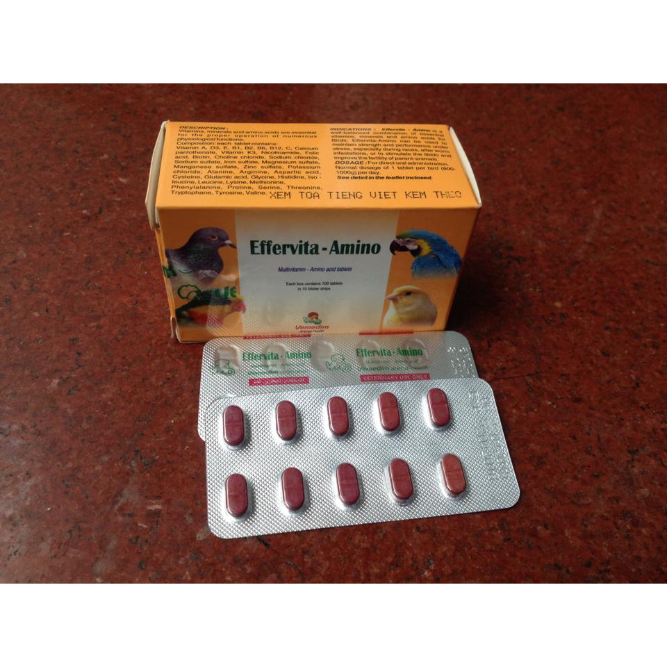 [ĐT] Viên Bổ Phòng Bệnh , Mượt Lông , Chống Stress - Effervita Amino ( 1 hộp 10 viên )