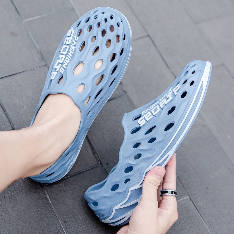 Xăng đan đế mềm chống trượt thiết kế đục lỗ thoáng khí thời trang mùa hè cho nam