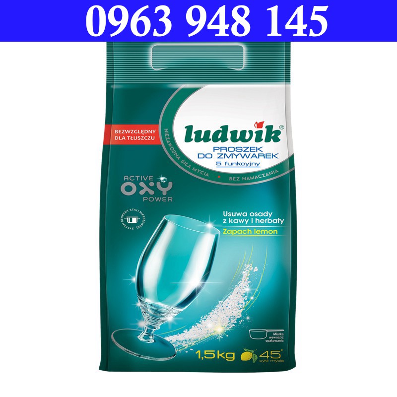 Bột rửa chén bát Ludwik cho máy rửa bát- 1,5 kg