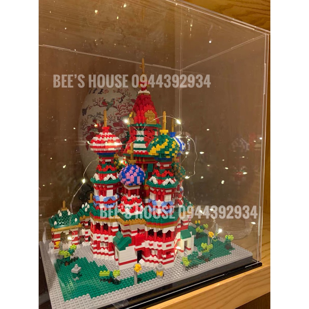 Bộ Sưu Tập mô hình kiến trúc lâu đài cung điện Thánh đường Vasily lắp ráp mini block đồ chơi xếp hình decor quà tặng DIY