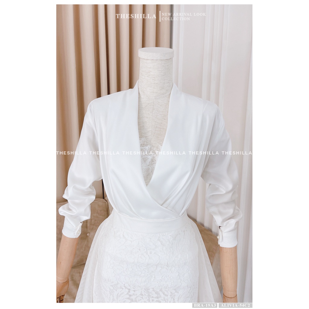 Váy thiết kế cao cấp set chân váy trắng phối ren áo lụa [ Có video + Ảnh thật ] The Shilla - Alivia-54C2