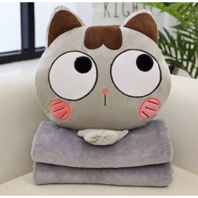 Bộ chăn mèo cute kèm mền 2 in 1  siêu tiện lợi