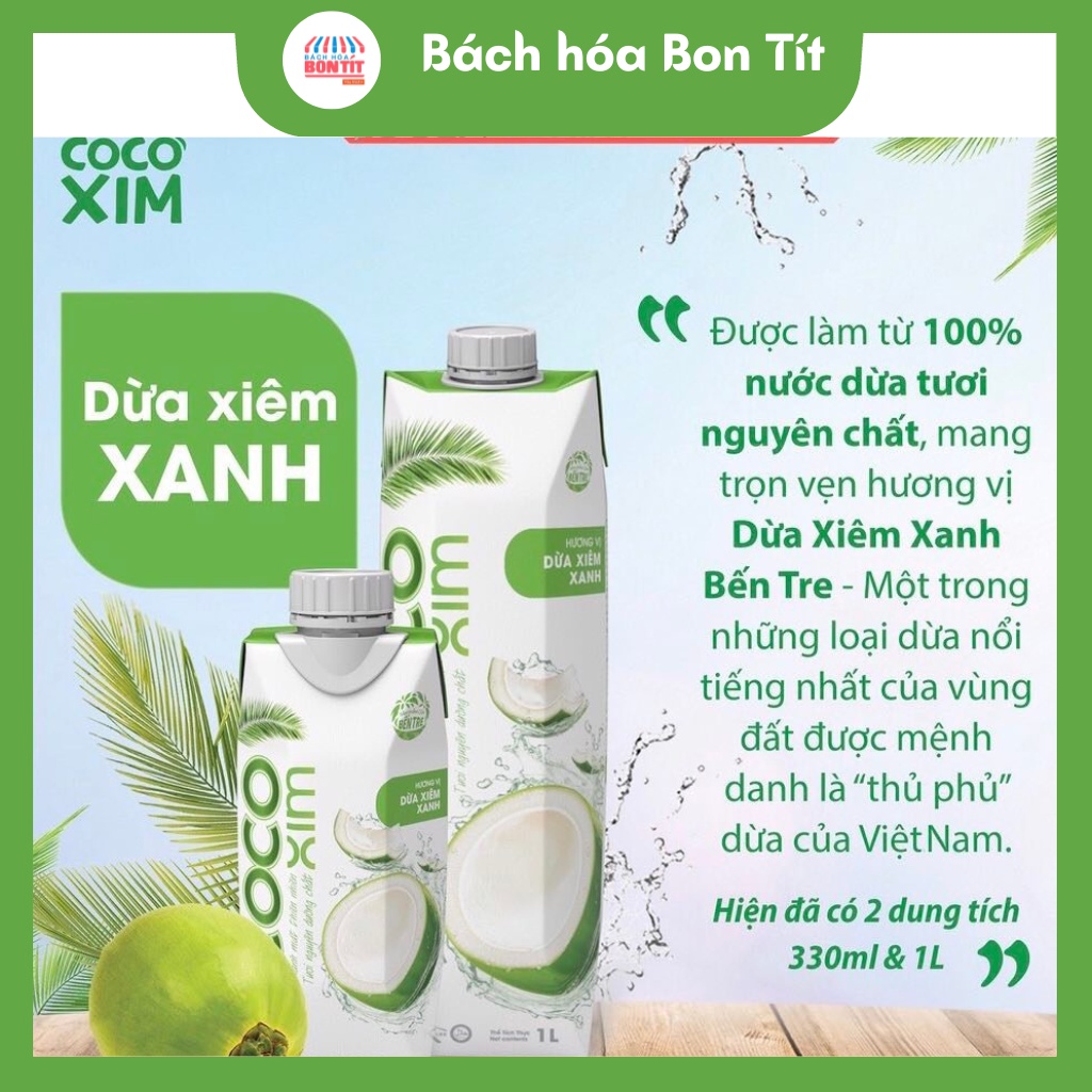 Nước dừa Cocoxim xiêm xanh 1L