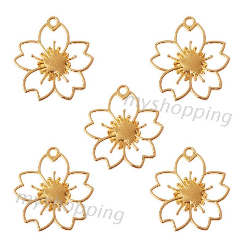 Bộ 5 Khung Mặt Dây Chuyền Hình Hoa Anh Đào