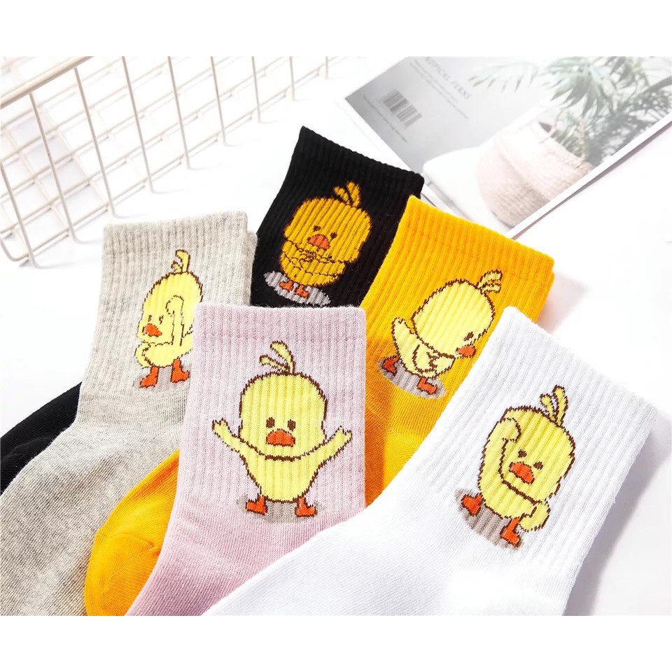TẤT CAO CỔ NỮ. VỚ CAO CỔ NAM ULZZANG UNISEX VỊT VÀNG SIÊU ĐÁNG YÊU