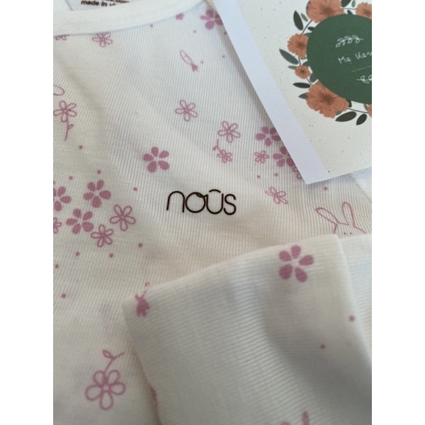 NOUS CLNB Bộ cài chéo trắng hồng hình thỏ new born