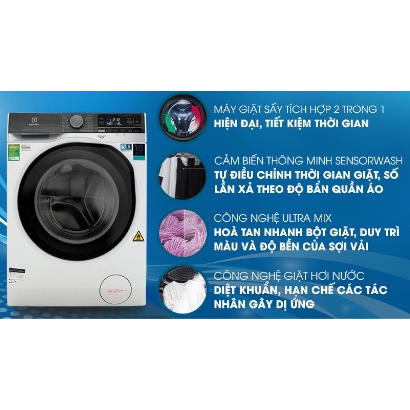 Máy giặt Sấy Electrolux inverter 11 Kg EWW1141AEWA ( Hàng mẫu trưng bày NEW Bảo hành chính hãng 2 năm,)