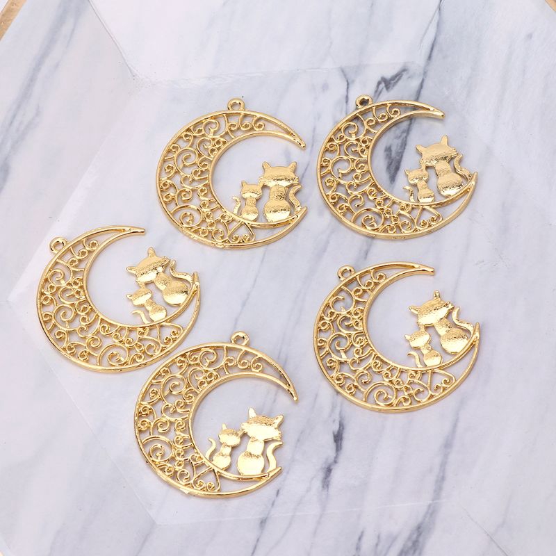 5 Phụ kiện trang trí vòng trang sức thủ công hình mặt trăng và mèo đẹp mắt