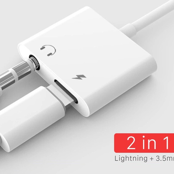 Đầu Chuyển Iphone FREESHIP Giắc Chuyển Iphone lighning 2 cổng sạc và tai nghe3.5 cho iphone #5