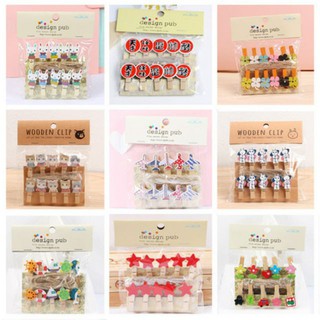 [nhiều loại] COMBO 10 kẹp gỗ treo ảnh size 3,5x0,7 kèm 2m dây cói