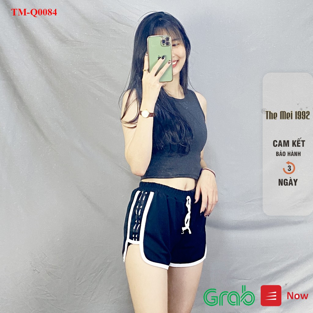 Quần đùi short nữ THE MEI 1992 cao cấp - Quần sooc nữ Umi da cá cạp chun nâng mông phong cách thể thao thời trang