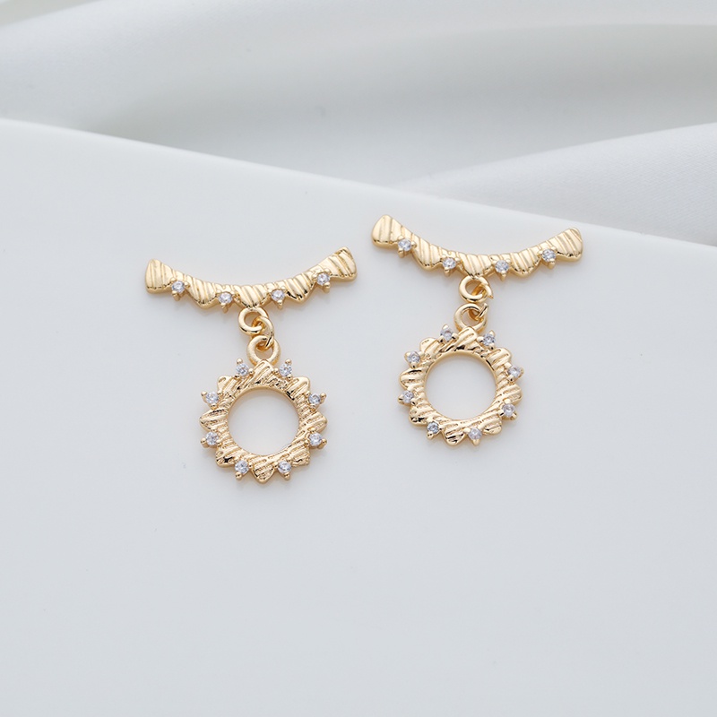 Khóa Cài Bằng Đồng Mạ Vàng 14k Màu Sắc Kim Cương Cao Cấp