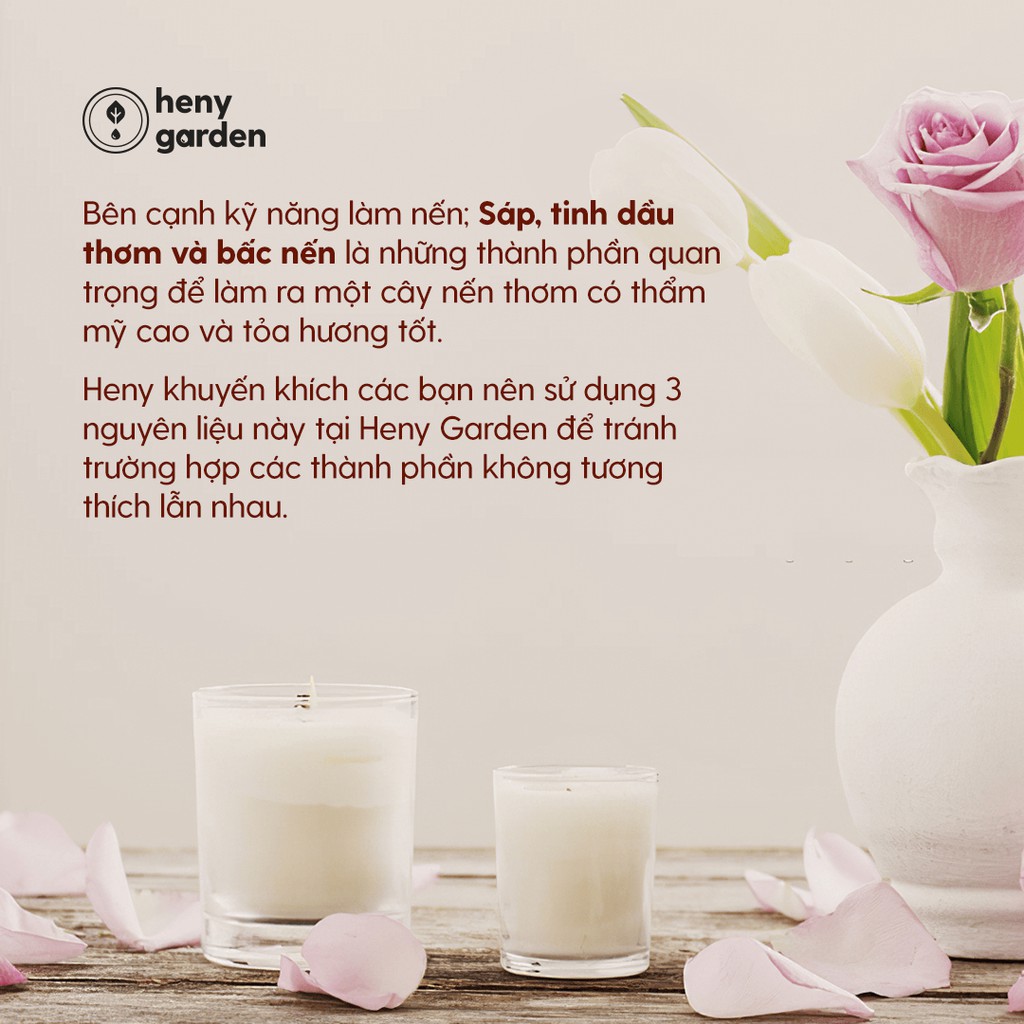 Sáp Đậu Nành Làm Nến Thơm 1KG Wonder Soy Wax - Tặng Kèm Mẫu Thử Tinh Dầu - Nguyên Liệu Tự Làm Nến Heny Garden