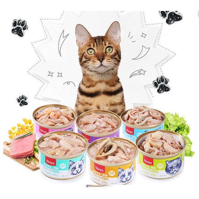 Pate Wanpy Lon 85g - Pate Cho Mèo Siêu Nhiều Cá