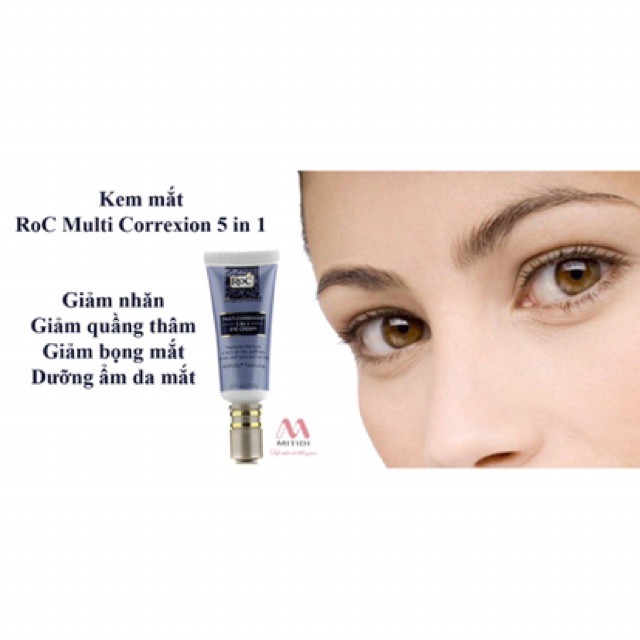 KEM LÀM MỜ QUẦNG THÂM VÀ BỌNG MẮT ROC MULTI CORRECXION 5 IN 1 EYE CREAM 15ML CHÍNH HÃNG - 7575