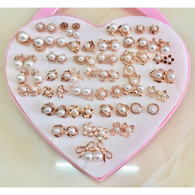 Set 36 đôi bông phối hạt chuẩn style Hàn Quốc