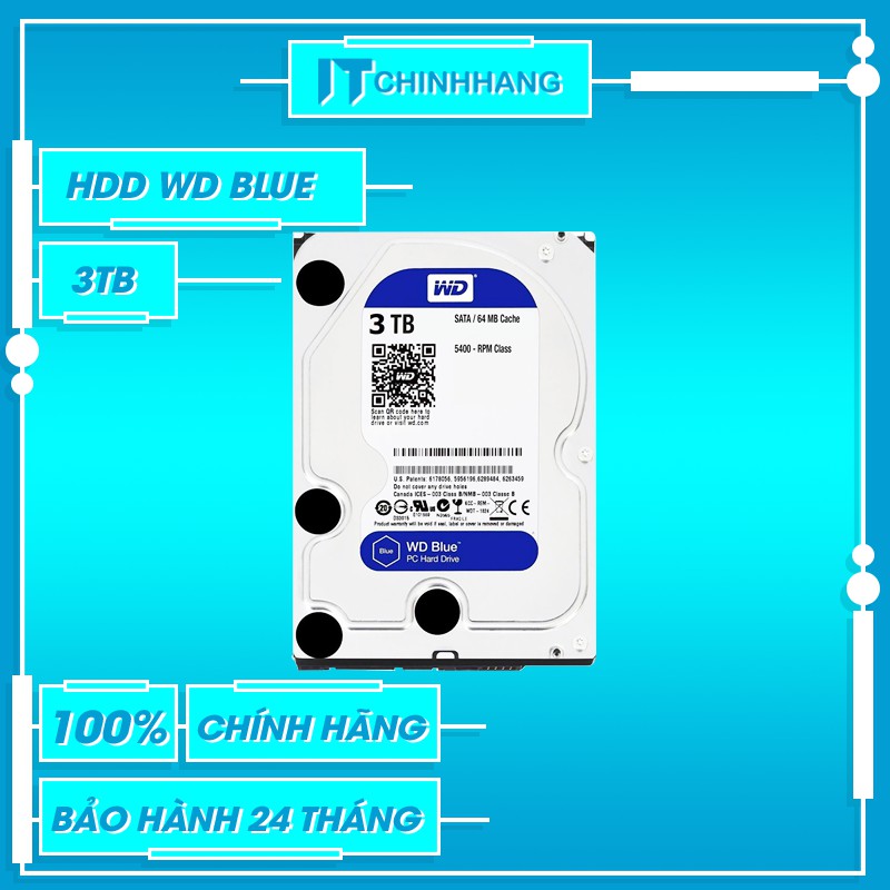 Ổ Cứng Gắn Trong HDD WD 3Tb SATA3 (BLUE) - Hàng Chính Hãng