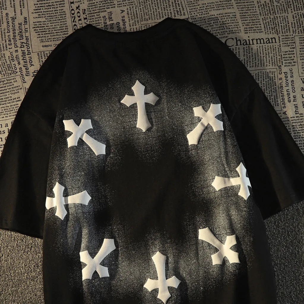 Áo Thun In Hình Ngọn Lửa Phong Cách Gothic Đường Phố Thời Trang Mùa Hè Cho Nữ