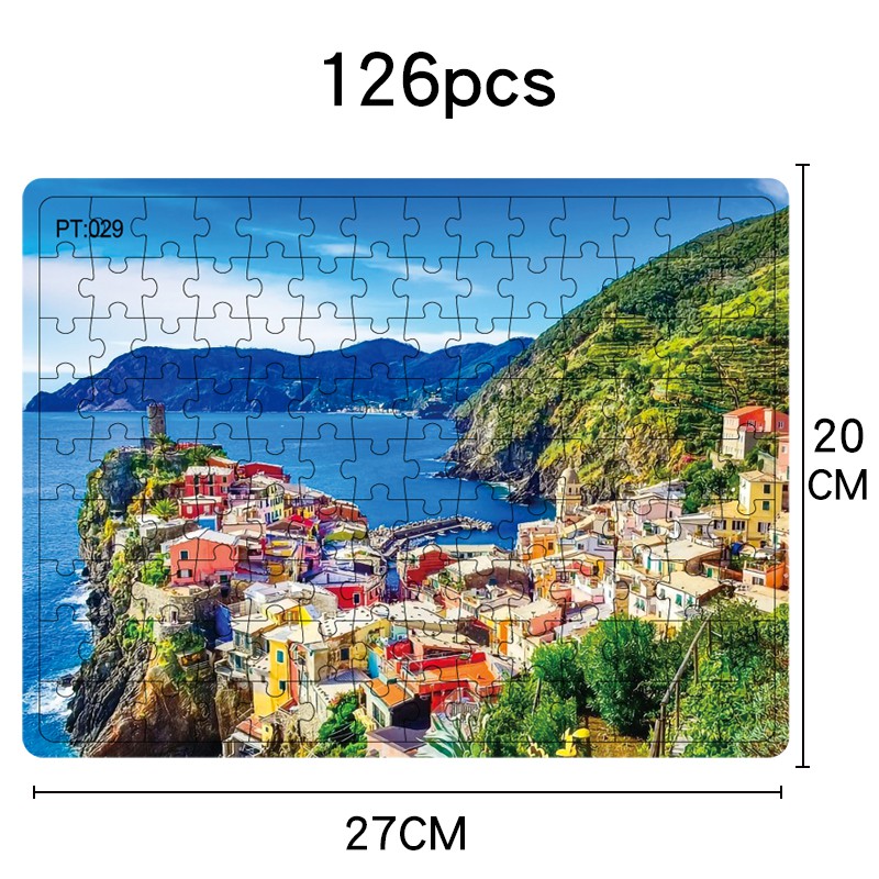 [Đủ size TOYJAN 20K xu 50K] Tranh sơn dầu phong cảnh xếp hình vui nhộn bộ đồ chơi giáo dục trẻ em 126 miếng