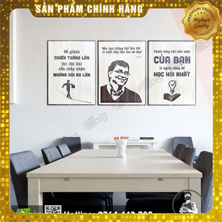 [ #1 Quà tặng tân gia , khai trương ] [COMBO 05] Bộ 3 tấm tranh động lực những câu nói hay của Bill Gates