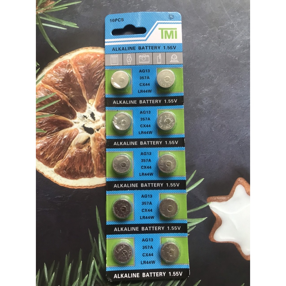Vỉ 10 viên  pin AG13 SR13 LR44 367 CX44 1.5v