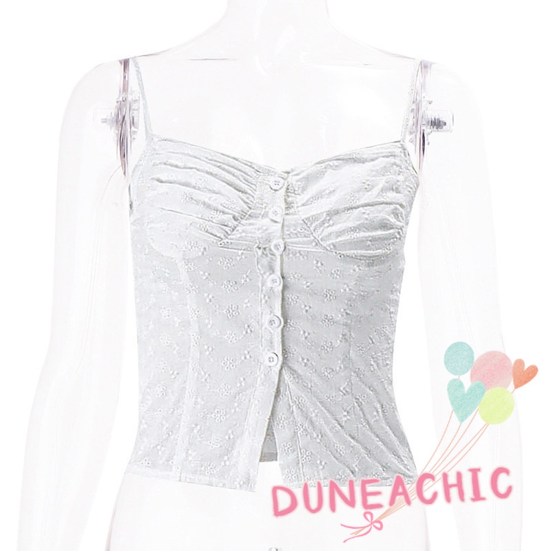 DUNEA Áo Tank Top Màu Trơn Thiết Kế Hở Lưng Quyến Rũ