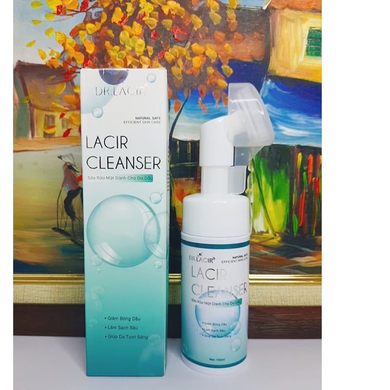 Combo sữa rửa mặt bạc hà kiềm dầu Lacir Cleanser Dr.Lacir 150ml và Toner tinh thể bạc hà Mint crystal Dr.Lacir 10ml