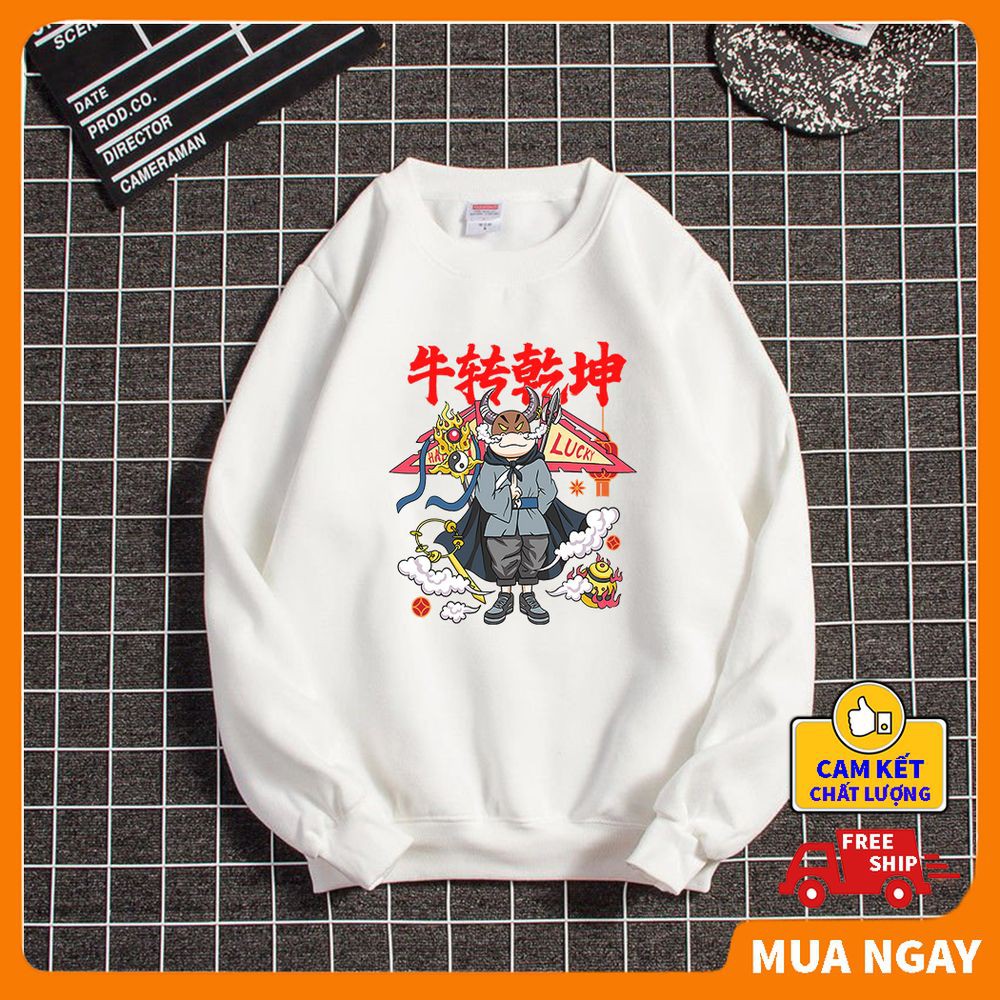 Áo nỉ nam cổ tròn dài tay ấm áp phong cách tết KING SPORT Áo sweater nam giữ nhiệt thời trang tết cao cấp