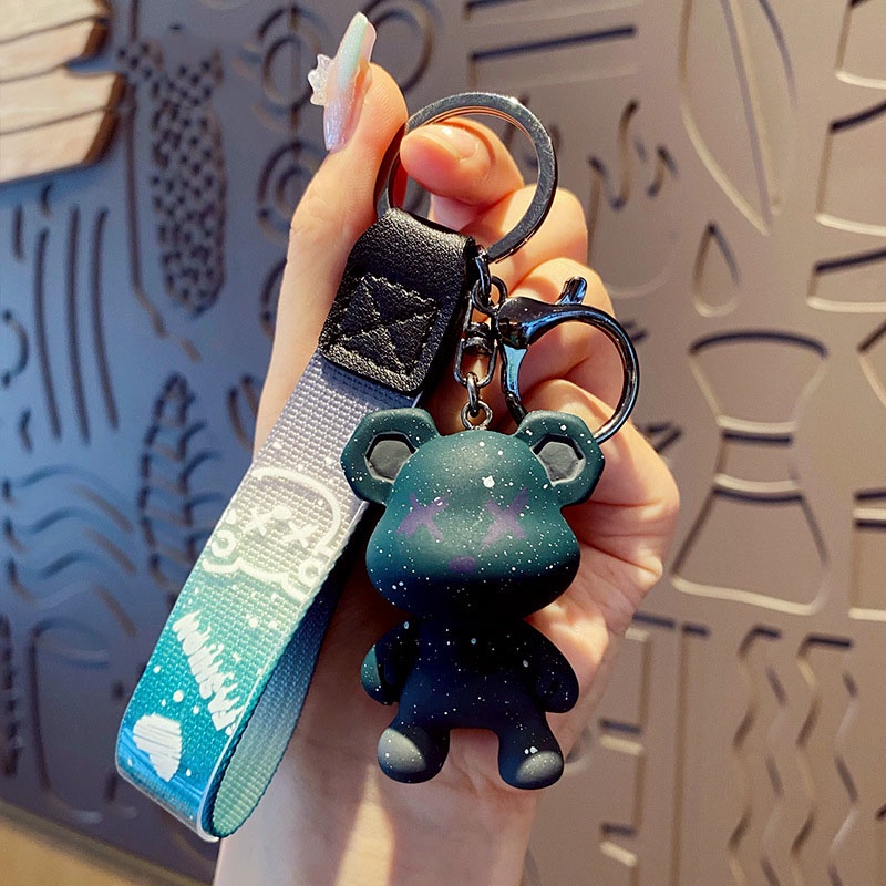 Móc khóa Bearbrick bụi bặm vẩy sơn phong cách Hiphop ngầu lòi chất liệu PVC trang trí balo túi xách, quà tặng-TH21