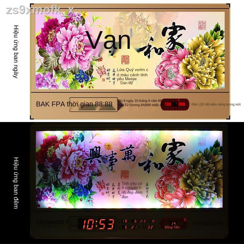ஐ✟♧Đồng hồ điện tử lịch vạn niên mới tử phòng khách treo tường kỹ thuật số đèn