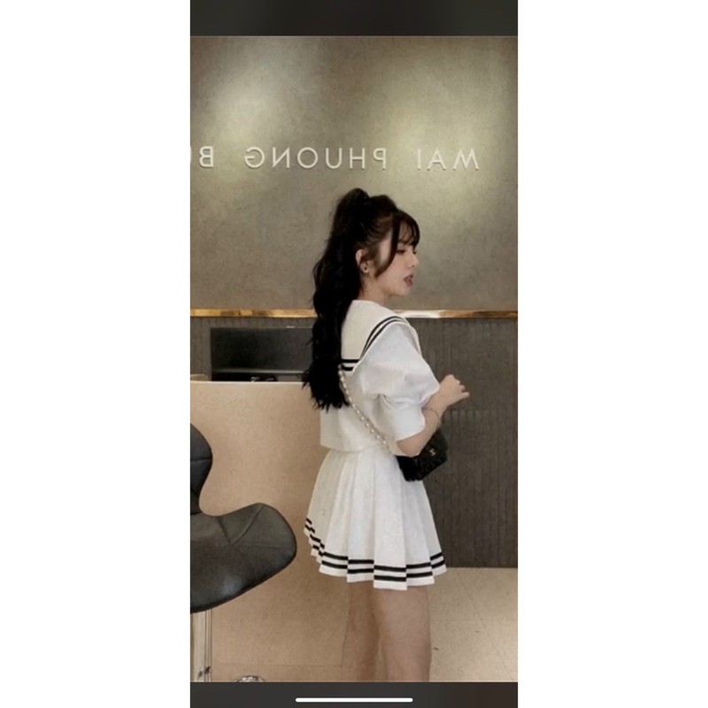 [Mã FAGREEN245 giảm 10% tối đa 30K đơn 99K] sét áo sơ mi thuỷ thủ mix chân váy | BigBuy360 - bigbuy360.vn