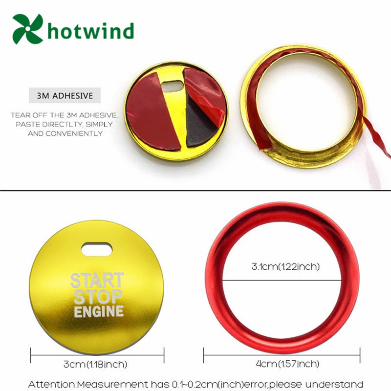 Sticker dán trang trí nút bấm khởi động xe hơi Mazda