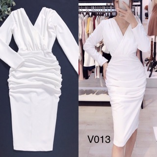 Váy body trắng Mimo shop v013 - Hàng thiết kế cao cấp ( Kèm ảnh trải sàn do shop tự chụp)